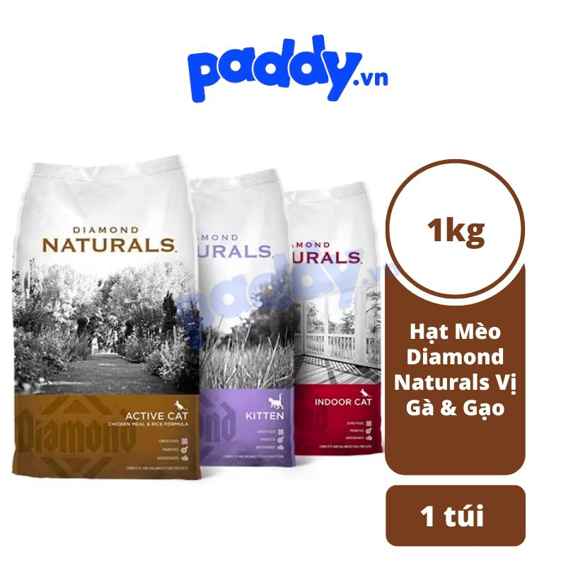 Hạt Cho Mèo Diamond Naturals Vị Gà Gạo Lượng Đạm Cao (USA)