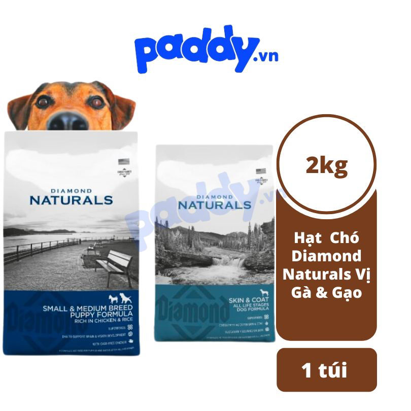 Hạt Cho Chó Diamond Naturals Vị Gà Gạo Lượng Đạm Cao (USA)