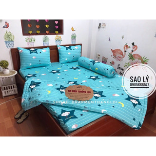 Chăn ga 100% coton chuẩn logo đủ 5 món có chăn như hình.