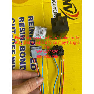 Đui đèn pha chân h4 cho xe máy ô tô, rắc cắm rơ le 3 chân hàng Hãng SiHai