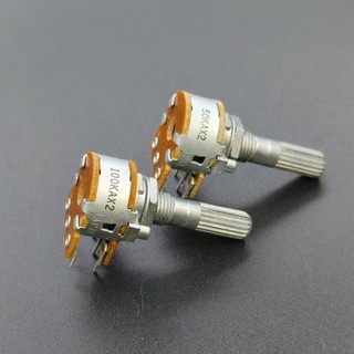 Volume nhật alps 10k, 20k, 50k, 100k chiết áp âm thanh đôi 2 kênh 6 chân, trục bông 6mm