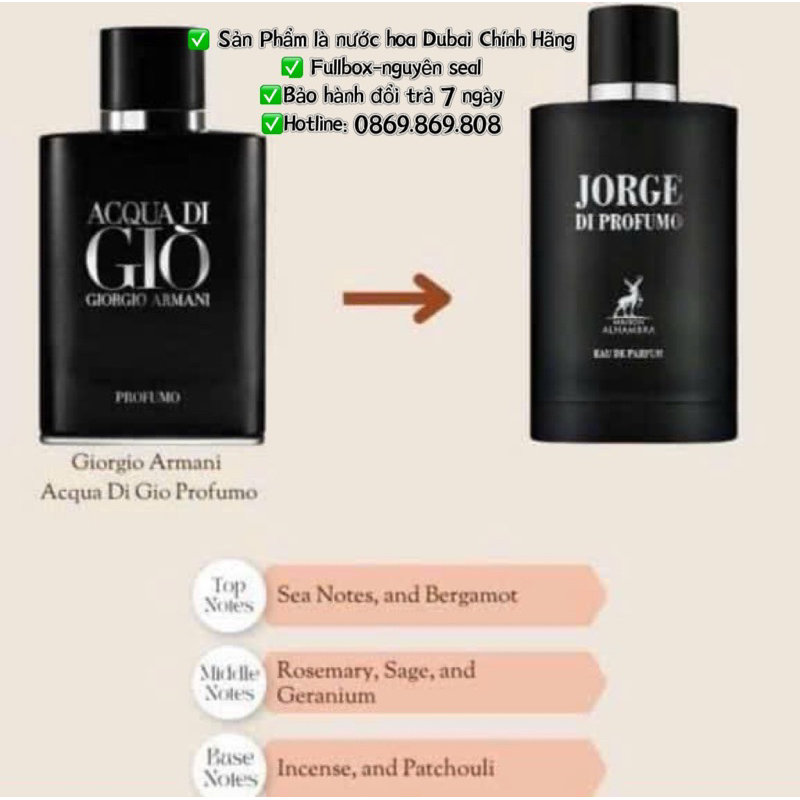 Nước hoa Dubai JORGE Di Profumo BLACK