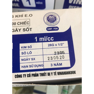 Bơm kim tiêm 1ml -5ml-10ml( nguyên hộp)