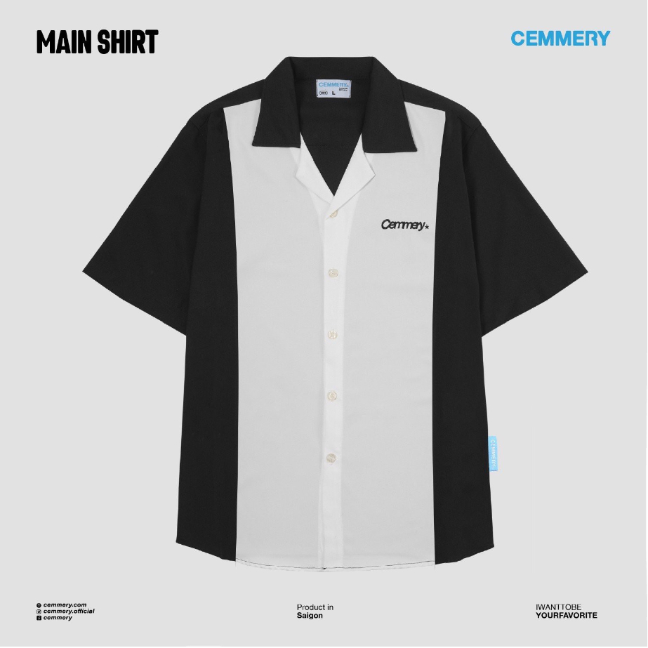 Áo Sơ Mi kiểu LocalBrand chính hãng CEMMERY tay ngắn MAIN SHIRT