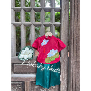 set bộ đồ lam cho bé gái