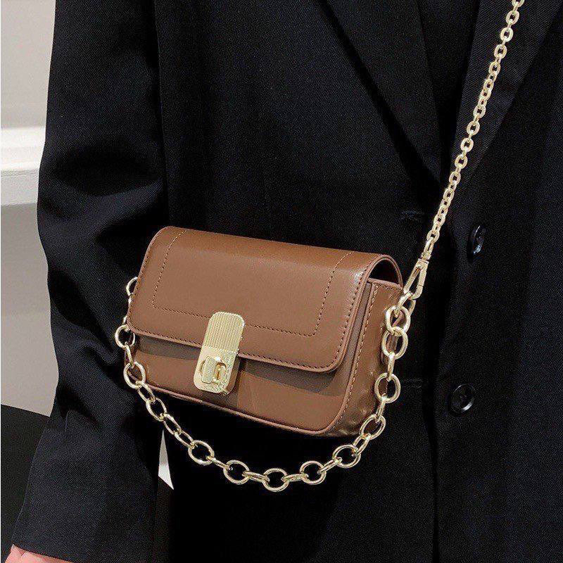 Túi xách nữ khoá xoay mini 2 xích xinh xắn