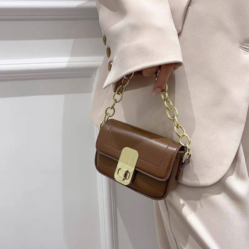 Túi xách nữ khoá xoay mini 2 xích xinh xắn