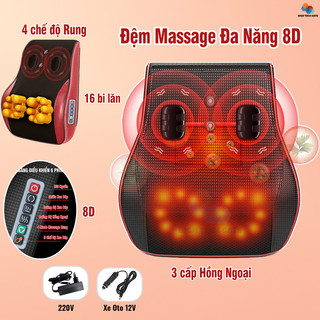 Đệm massage toàn thân 8D đa vị trí phiên bản 618-1 có hồng ngoại 3 cấp độ, mát xa rung tùy ý các cấp