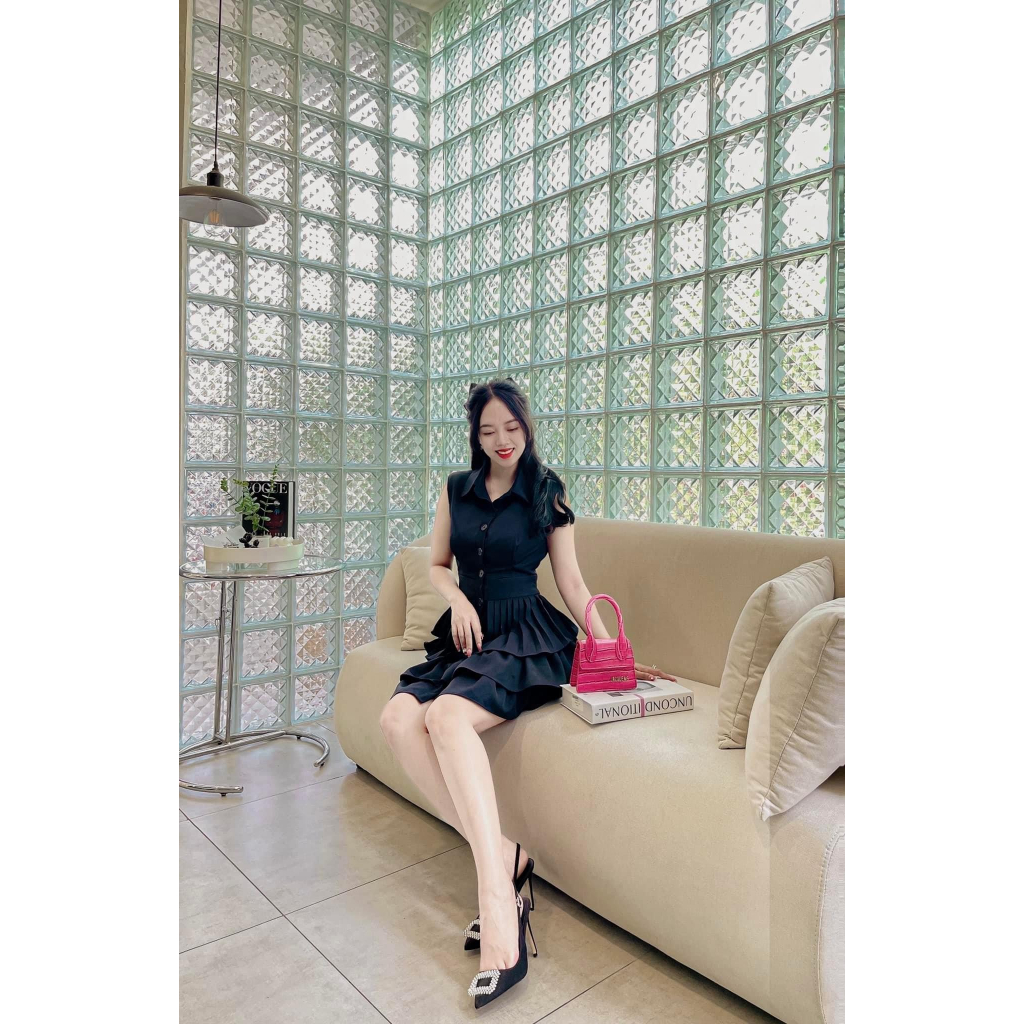 Giày singblack bít mũi màu đen đính đá cao cấp, cao 8-10-11cm