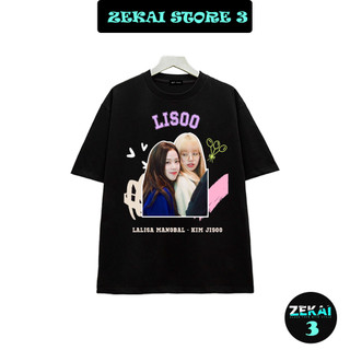 Áo thun unisex in hình lisoo màu đen