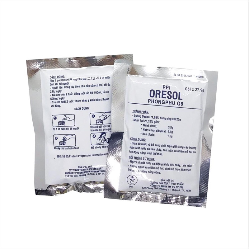 ORESOL PHONG PHÚ - NƯỚC BIỂN KHÔ - GÓI BÙ NƯỚC ĐIỆN GIẢI, TRÁNH TÌNH TRẠNG MẤT NƯỚC DO VẬN ĐỘNG NHIỀU, THỜI TIẾT NÓNG