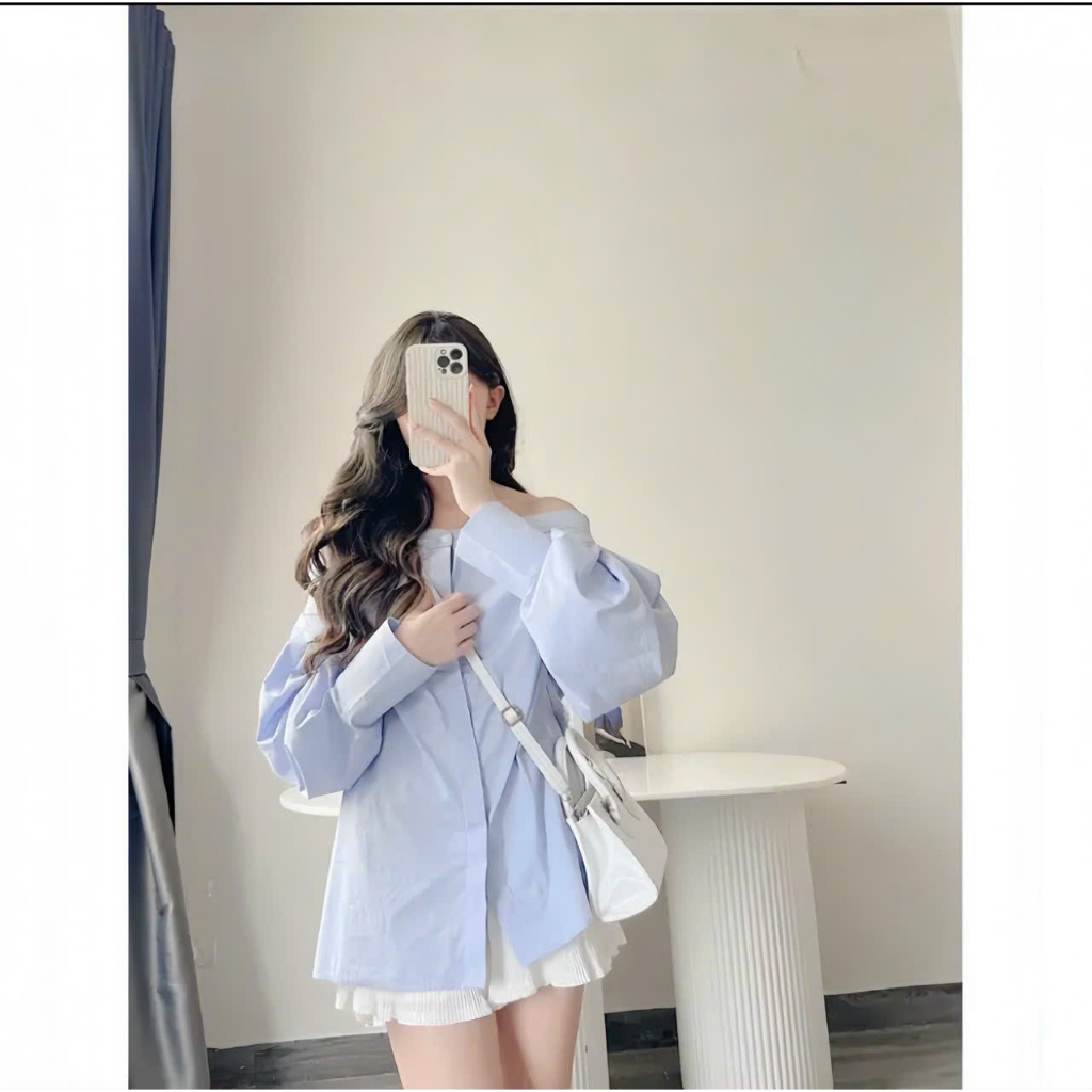 Áo sơ mi bẹt vai hot hit