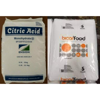 Combo Axit chanh và banking:Chế CO2 cho bể cá hoạc kết hợp tẩy rửa - 1kg baking soda và 1kg bột chanh - axit citric