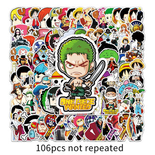 Set 100 hình dán trang trí ONE PIECE chống thấm nước, dán bình nước, nón bảo hiểm