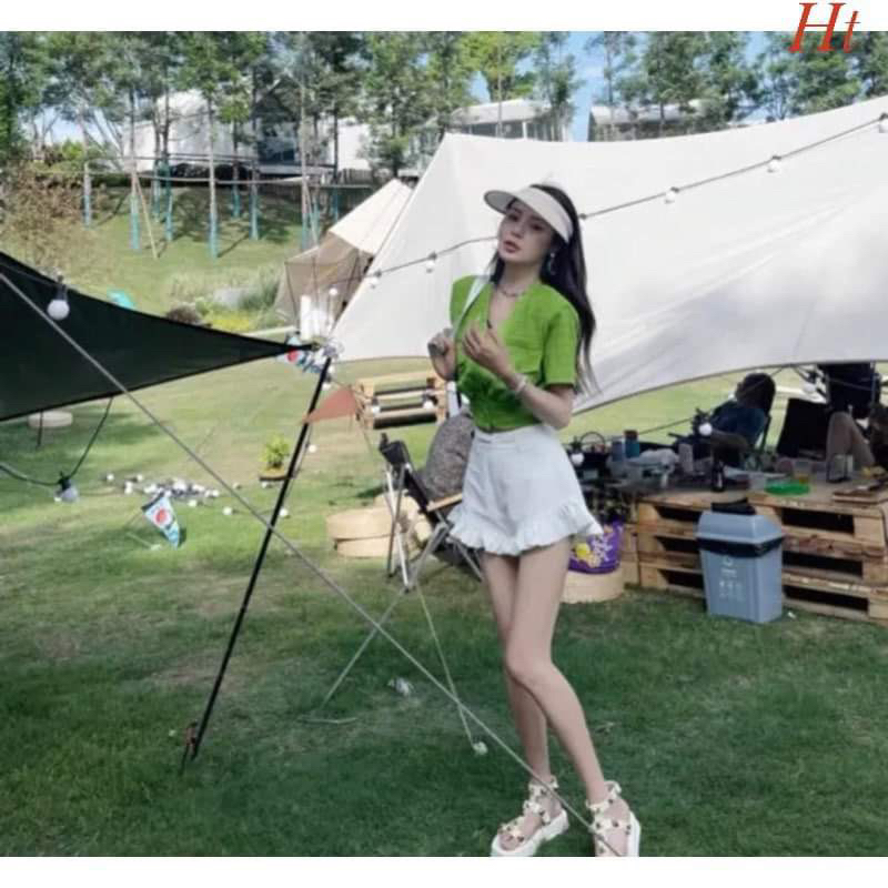 Quần đùi bò nữ viền bèo HT12