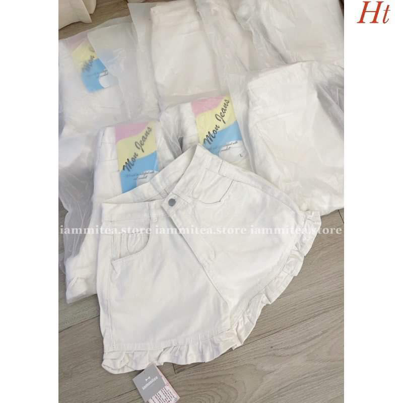 Quần đùi bò nữ viền bèo HT12