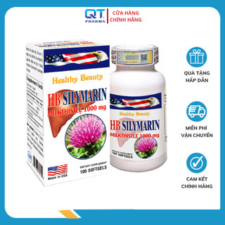 Viên  Giải Độc Gan HB Silymarin Milkthistle 1000mg Healthy Beauty - Bổ gan, Tăng cường chức năng, Tái tạo tế bào gan