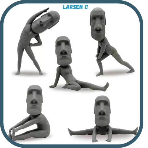 Mô hình QUALIA Nhật chính hãng hình tượng Moai đảo Phục Sinh tập yoga hài hước