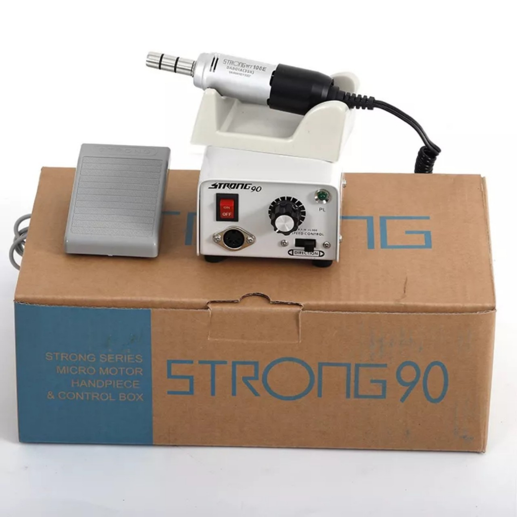 Máy mài strong 90 Strong 204-108E tay mài chậm dùng trong Nail,Nha khoa LaBo