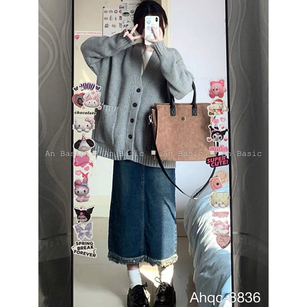 Áo len cadigan dáng trơn basic hàng đẹp 247plus - CDG8836_P0K7