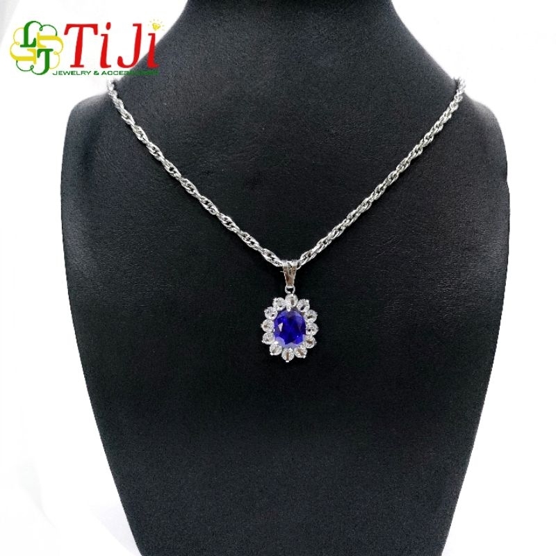Dây chuyền inox mặt oval hột màu 10 li sáng đẹp, không đen, không gỉ sét