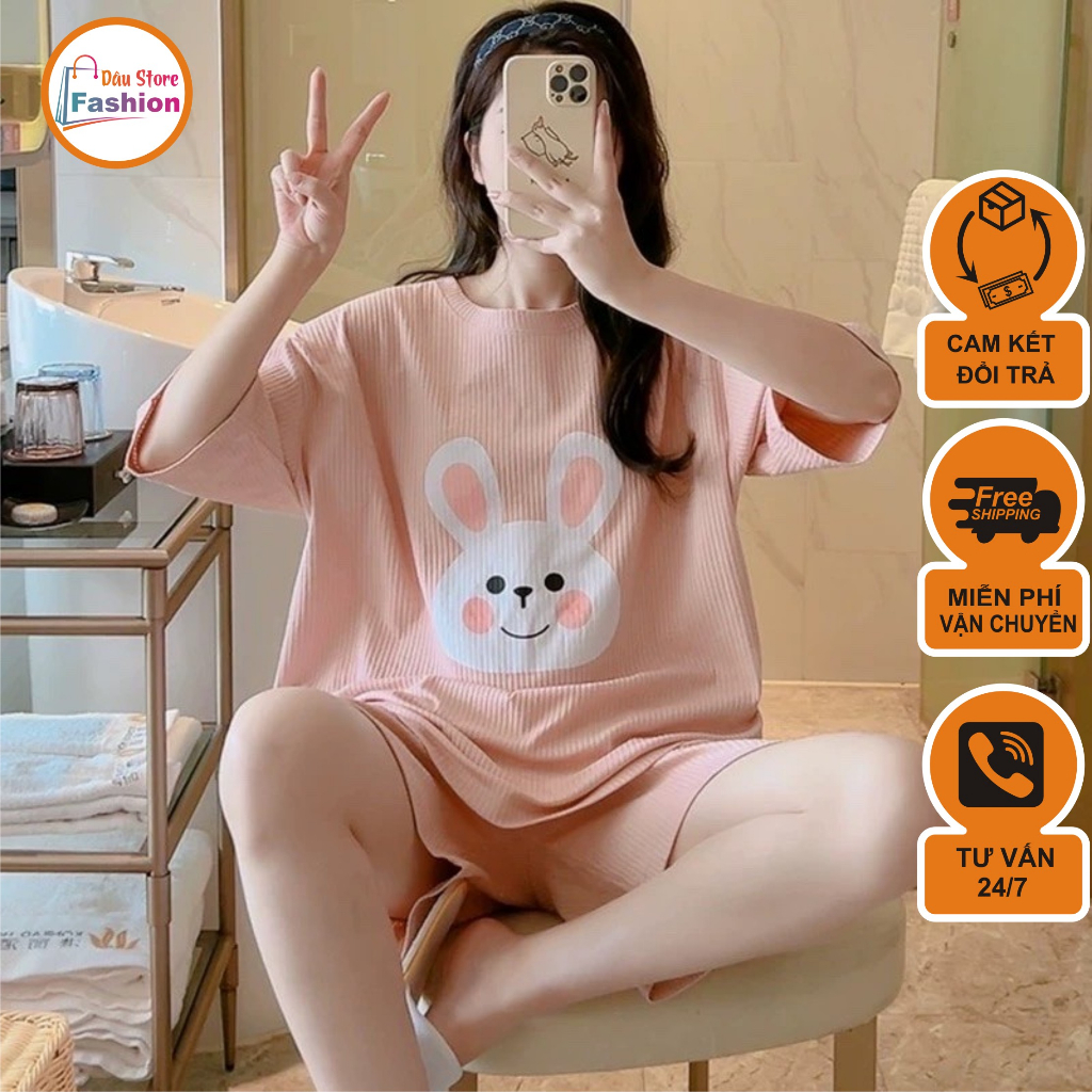 Bộ bầu nữ mặc nhà - ( Bộ Gân Đùi ) - thời trang mới nhất - Chất liệu Gân cao cấp-Có thun chỉnh bụng
