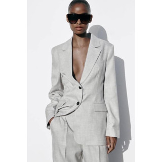 Áo Blazer linen Zara dài tay nữ xuất xịn