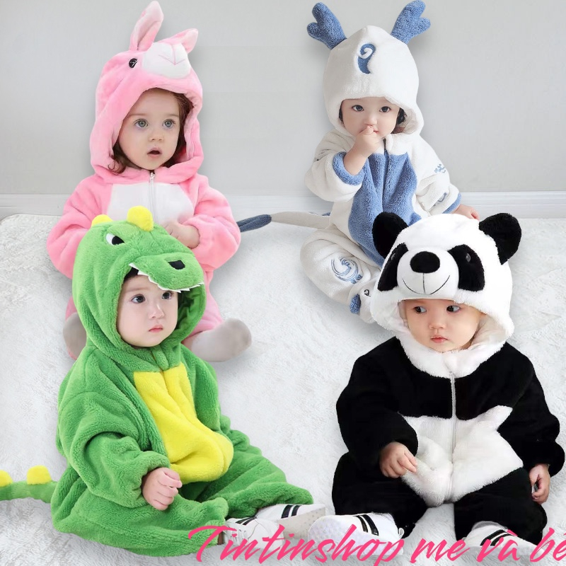 [Quảng Châu] Bodysuit hình thú khủng long gấu trúc cho bé trai bé gái Hàng Quảng Châu cao cấp SLD07