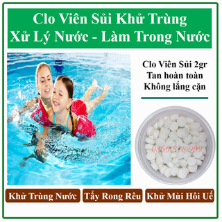 Hộp 1 kg clo viên sủi xử lý nước làm sạch và trong nước