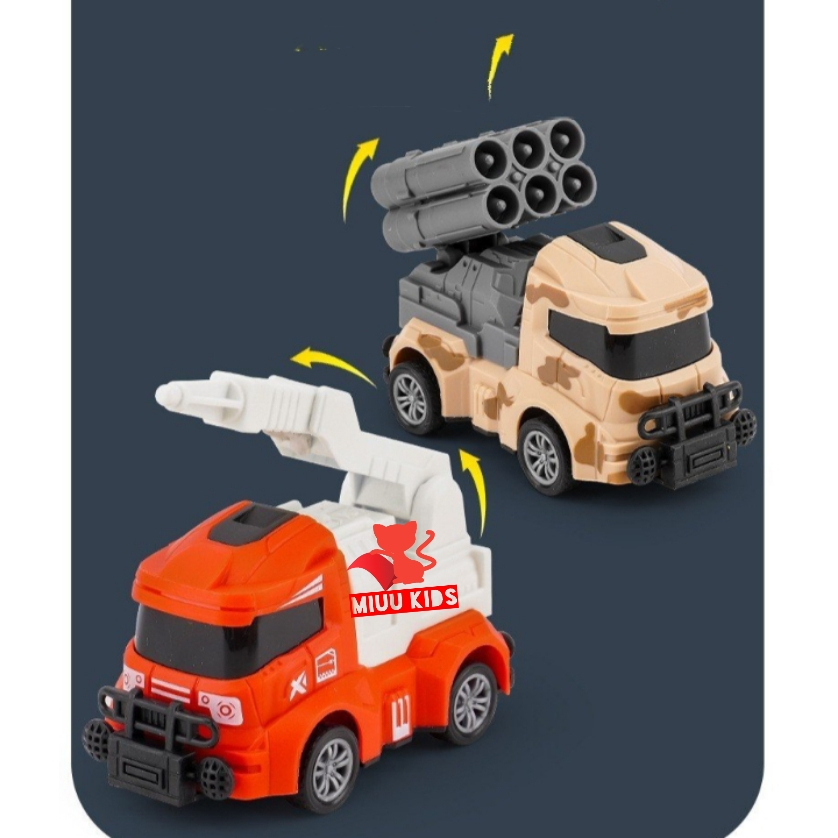 Bộ 6 Ô Tô Mini  Quân Sự Chạy Bánh Đà Cho Bé