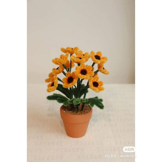 Chậu hoa mini handmade kẽm nhung để bàn học làm việc