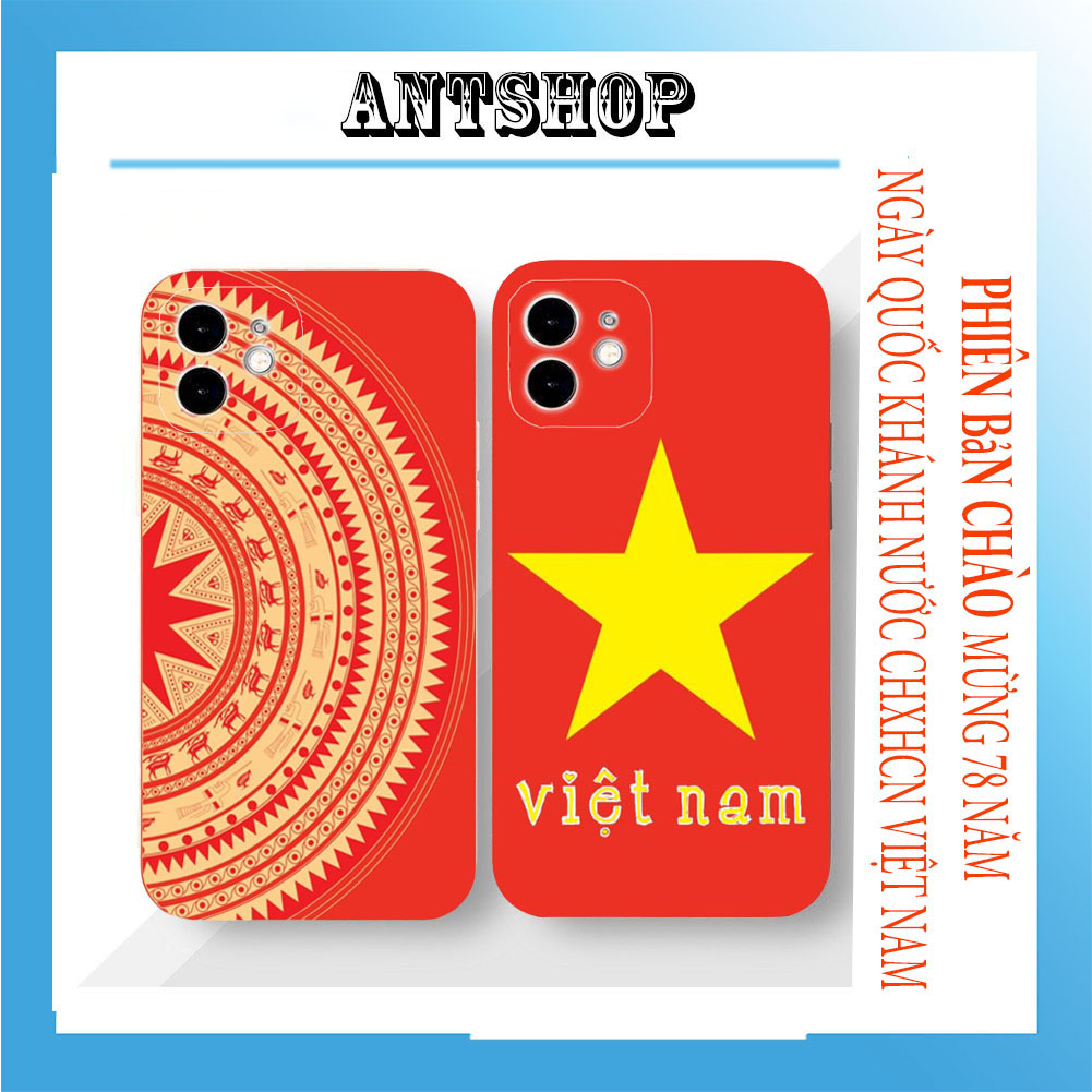 Ốp iphone in hình quốc kỳ Việt nam cờ việt nam chào mừng quốc khánh 2/9 nhựa dẻo TPU bảo vệ camera 7plus/8plus/11promax
