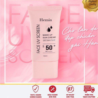 Kem chống nắng nâng tone hemia, face uv screen makeup hàn quốc