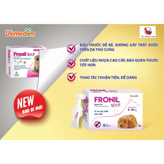 Vemedim Fronil Spot Nhỏ Gáy Trị Ve Rận cho Chó Mèo