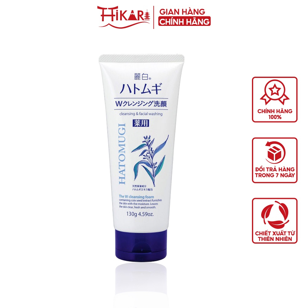 Sữa rửa mặt ngừa mụn Reihaku Hatomugi The Medicated Facial Foam dưỡng ẩm sáng da 130g