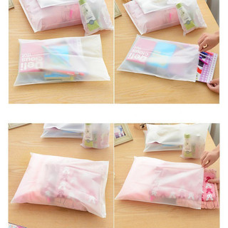 SET 10 Túi ZIP lụa mờ có khóa kéo đựng đồ cá nhân