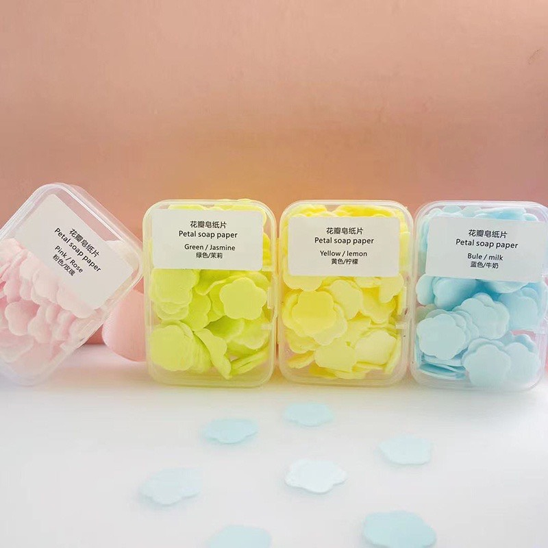 Xà Phòng Giấy HÌNH HOA Rửa Tay, Thuận Tiện Cho Đi Du Lịch