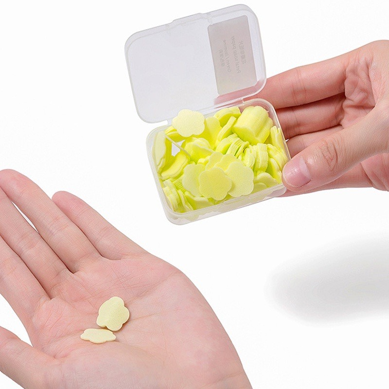 Xà Phòng Giấy HÌNH HOA Rửa Tay, Thuận Tiện Cho Đi Du Lịch