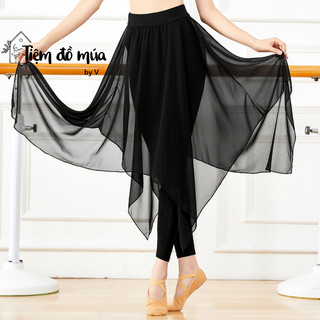 Quần váy đen tà dài
