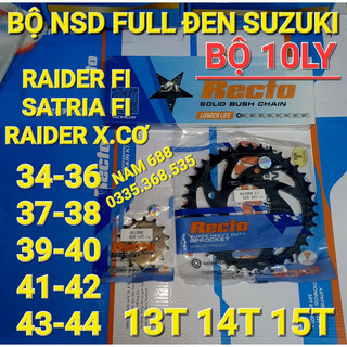 Nhông sên dĩa raider fi,satria fi,raidet x.cơ bộ đen 10ly dĩa 34....44