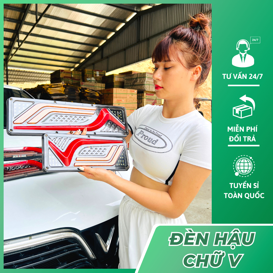 Đôi đèn hậu led cánh chim 12v và 24v cực đẹp. Đèn lái sau xe tải.