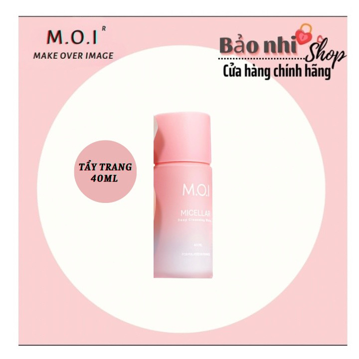 TẨY TRANG MINI 40ML NHÀ M.O.I.MICELLAR WATER . CHIẾT XUẤT THIÊN NHIÊN . SẠCH SÂU , DỊU NHẸ , KHÔNG CAY MẮT
