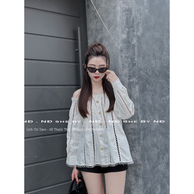Áo Viền Ren Trễ Vai L1
