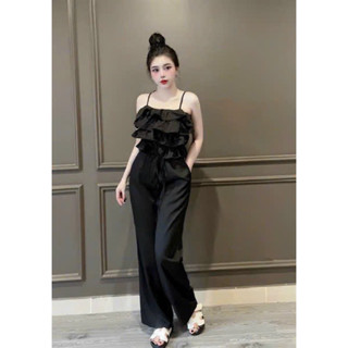  SET BỘ LỤA CHÉO ÁO 2 DÂY TẦNG BÈO _QUẦN ỐNG RỘNG CÓ TÚI QUẦN _XƯỞNG MAY THU LE 