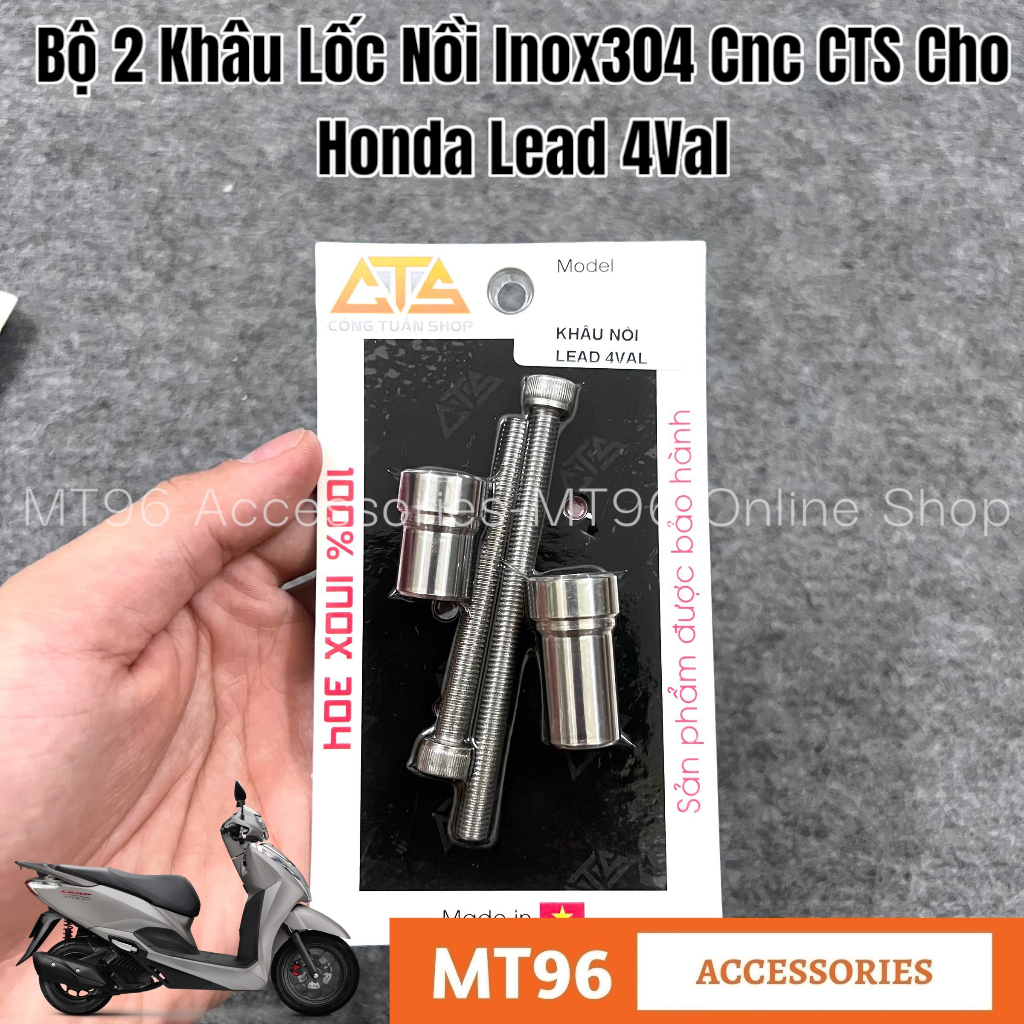 Bộ 2 Khâu Lốc Nồi Inox CTS Cho Honda Lead 4val Inox304