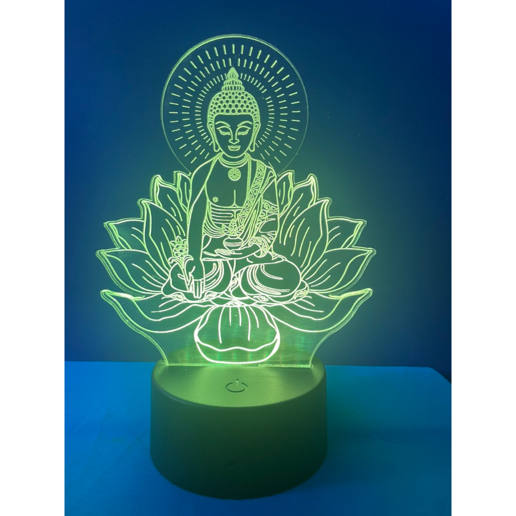 Đèn thờ  Phật  Địa Tạng .Đèn ngủ  16 màu 3d  ,  đèn khắc hình theo yêu cầu .