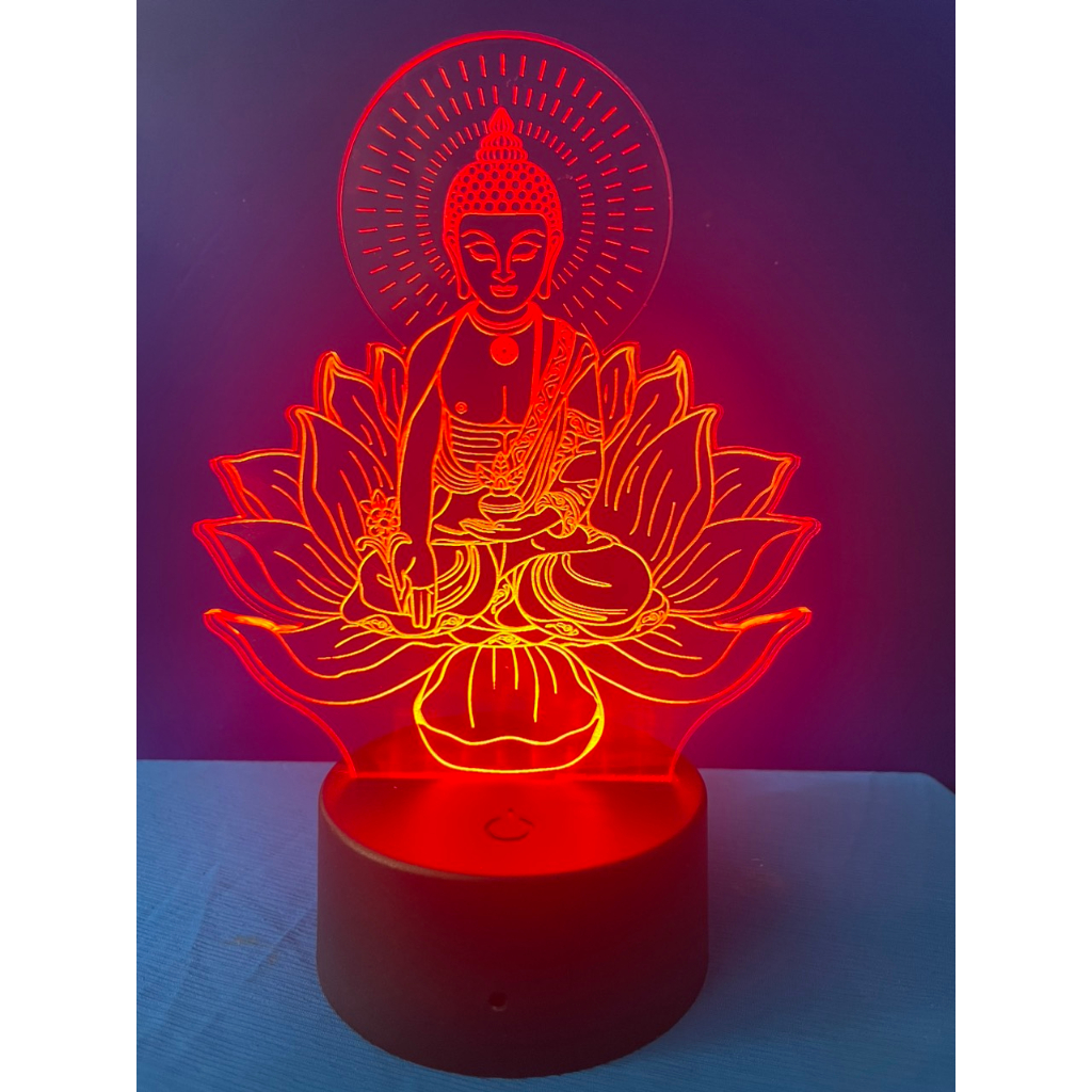 Đèn thờ  Phật  Địa Tạng .Đèn ngủ  16 màu 3d  ,  đèn khắc hình theo yêu cầu .