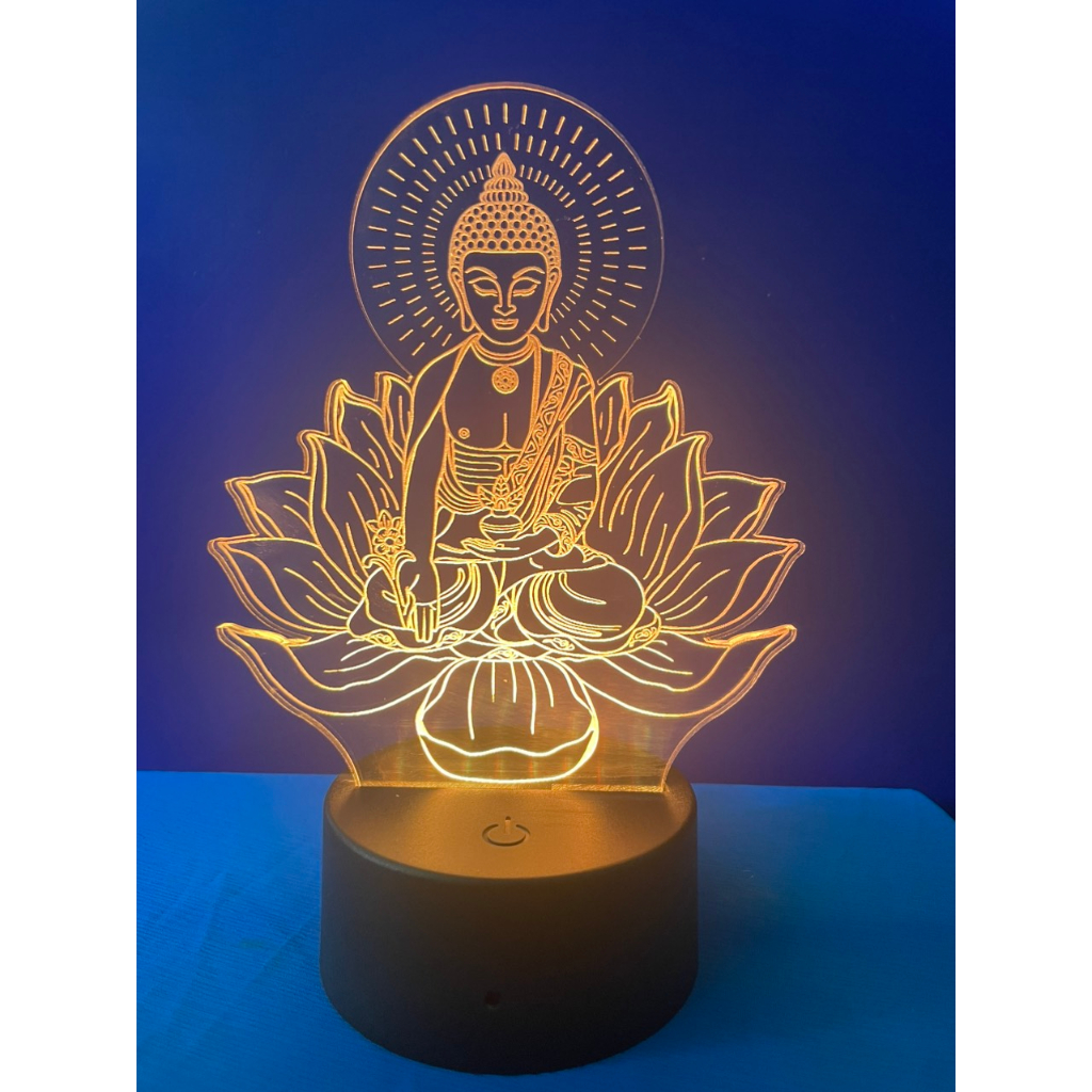 Đèn thờ  Phật  Địa Tạng .Đèn ngủ  16 màu 3d  ,  đèn khắc hình theo yêu cầu .