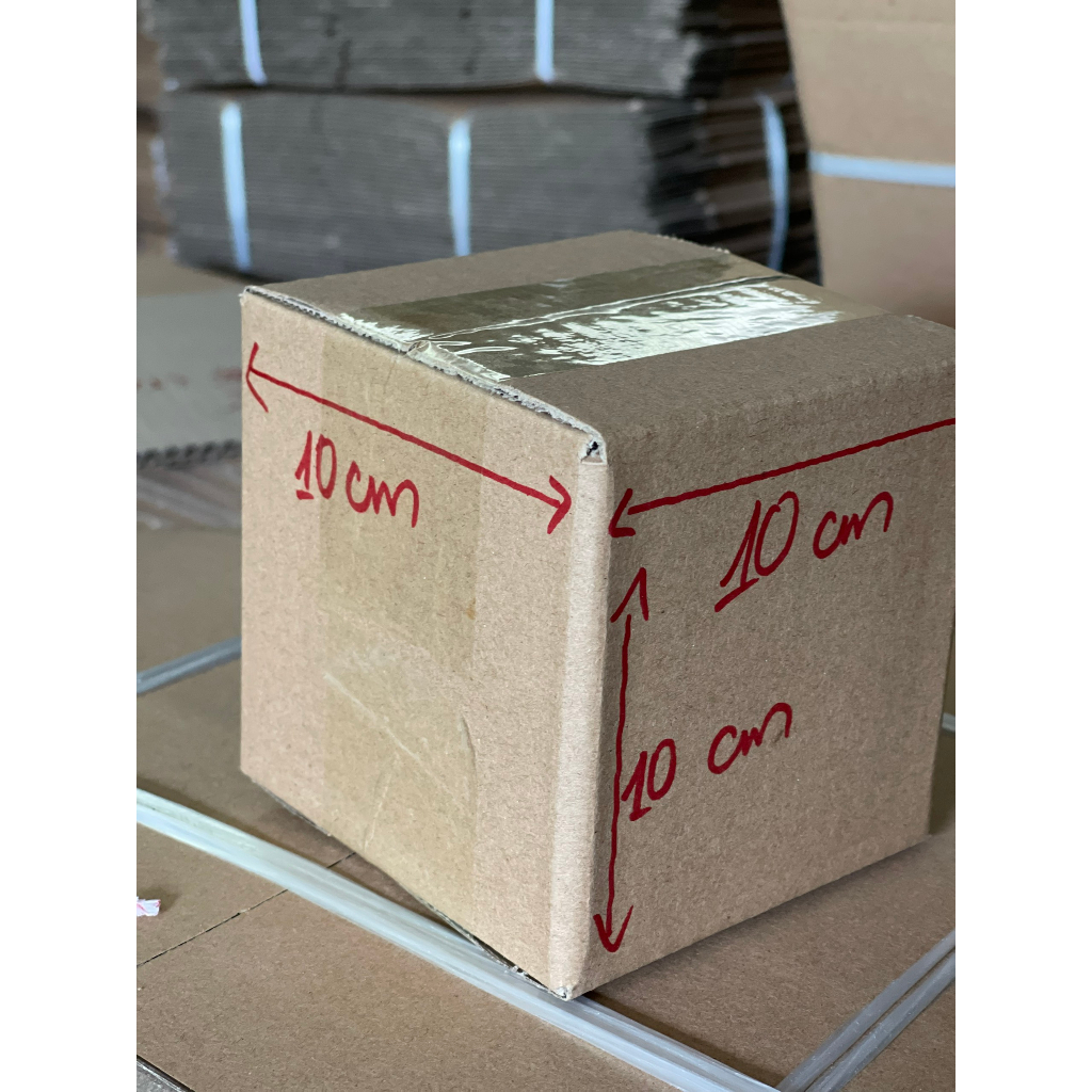 Combo 10 Hộp carton 10x10x10 hộp shipcod – thùng carton đóng gói – hộp carton đóng hàng Carton AT