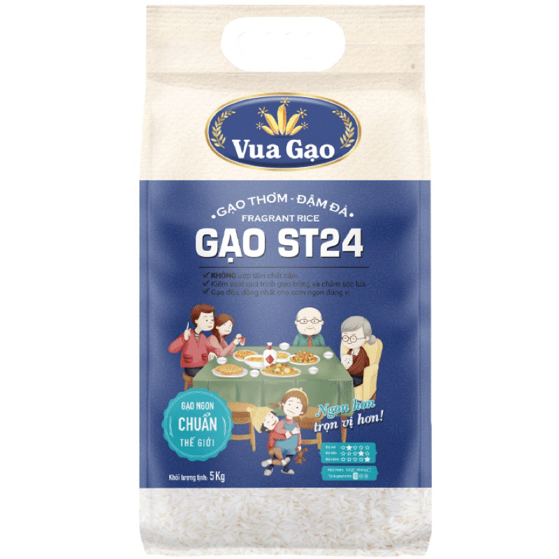 Gạo ST24 chính hãng VuaGao túi 5kg